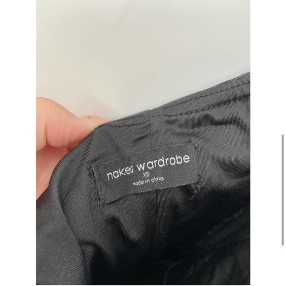 Naked Wardrobe Black Vegan Leather Crossover keyhole Dress XS - Picture 6 of 7